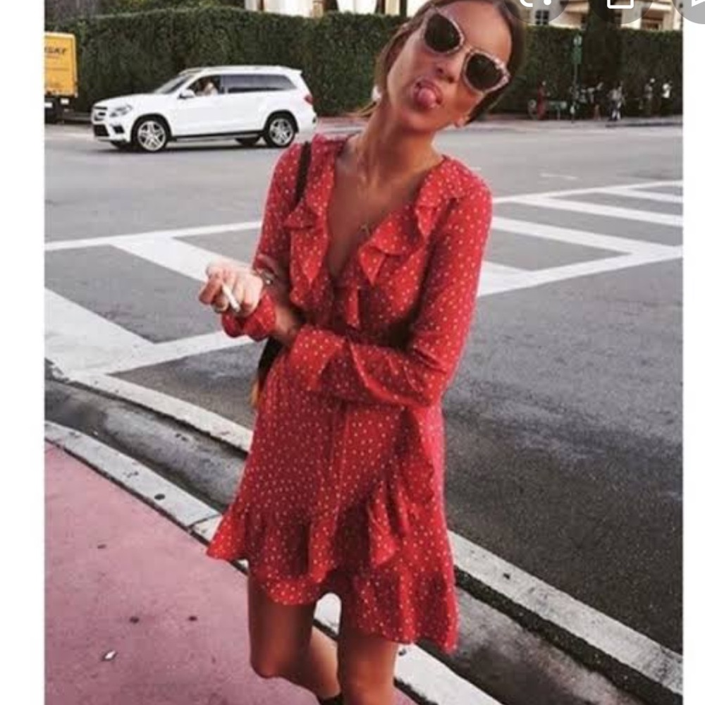 Red silk Realisation Par Alexandra dress S